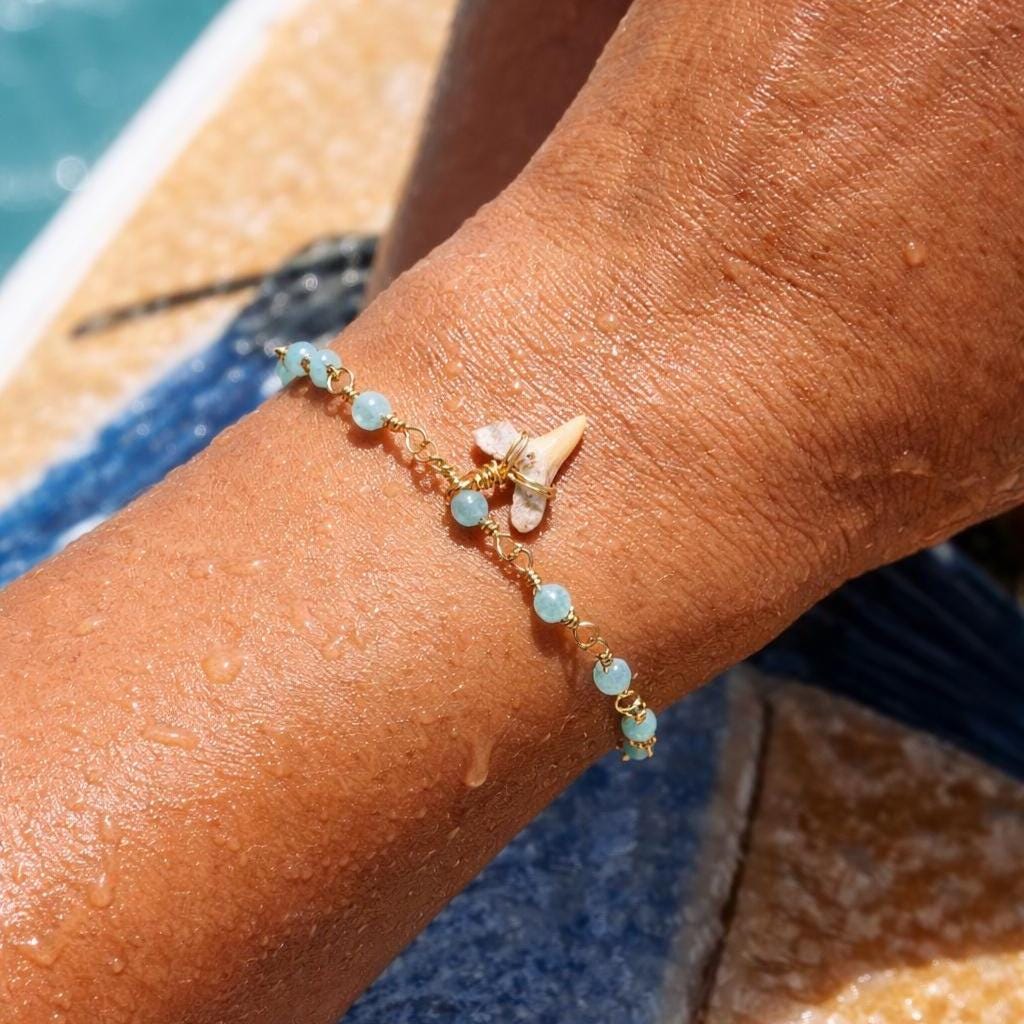 Shark Tooth Aqua Bracelet