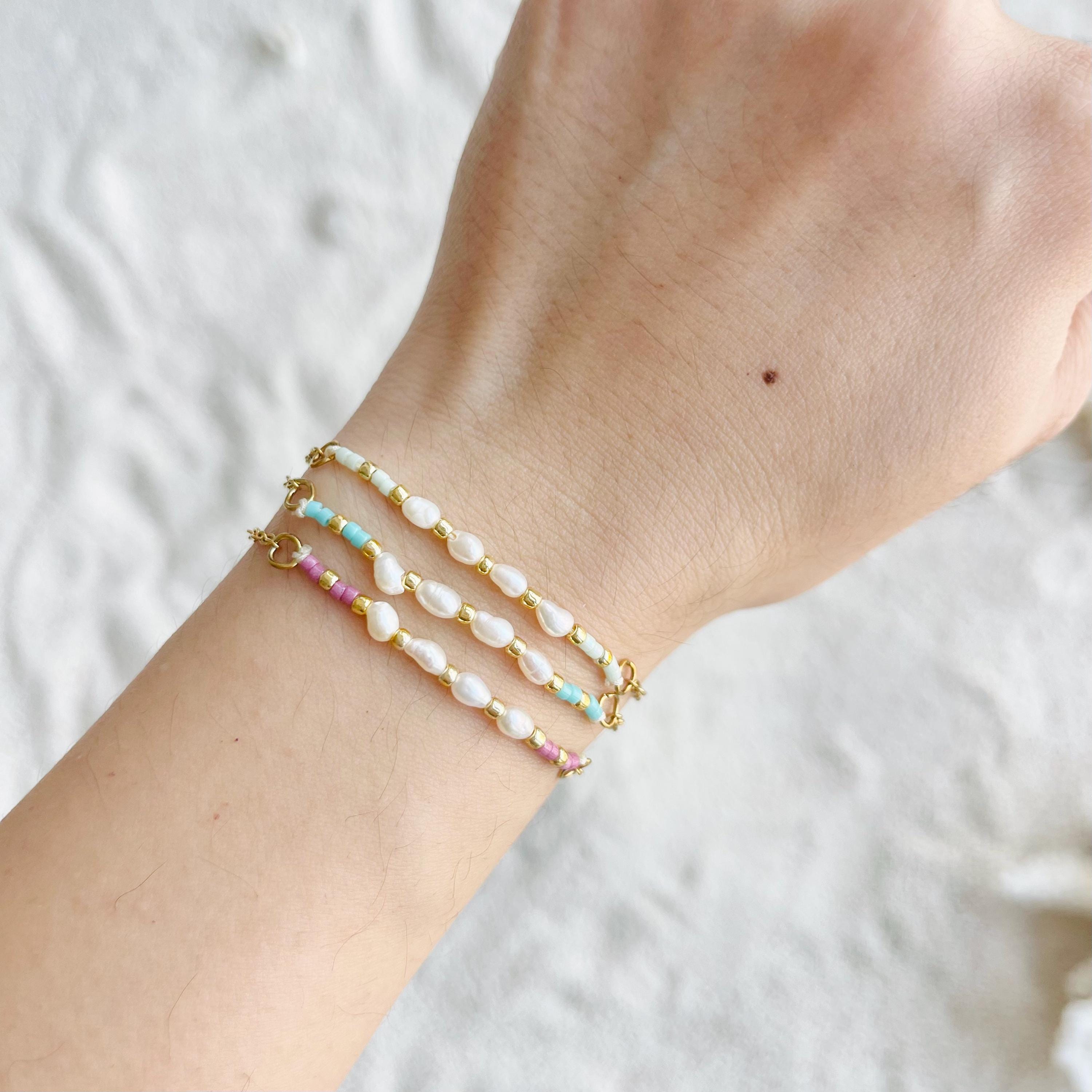 Freshwater Pearl Waterproof Bracelet Set