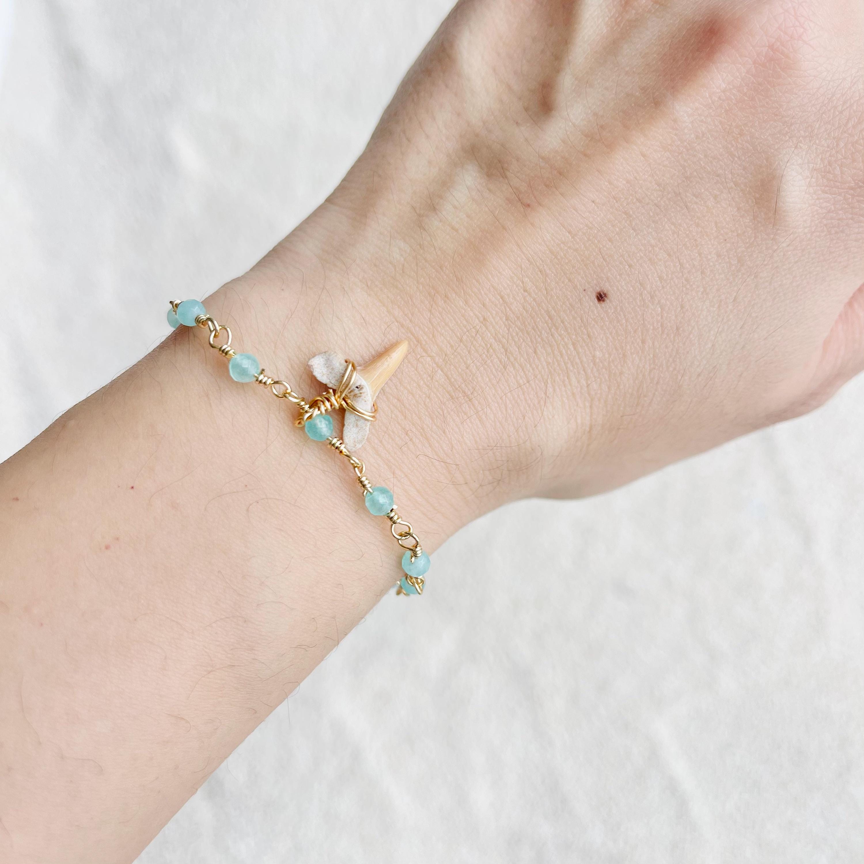 Shark Tooth Aqua Bracelet
