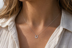 Personalized Horseshoe Necklace, engraving detail