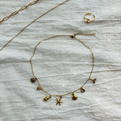 Personalized Sirena Birthstone Necklace, detail view
