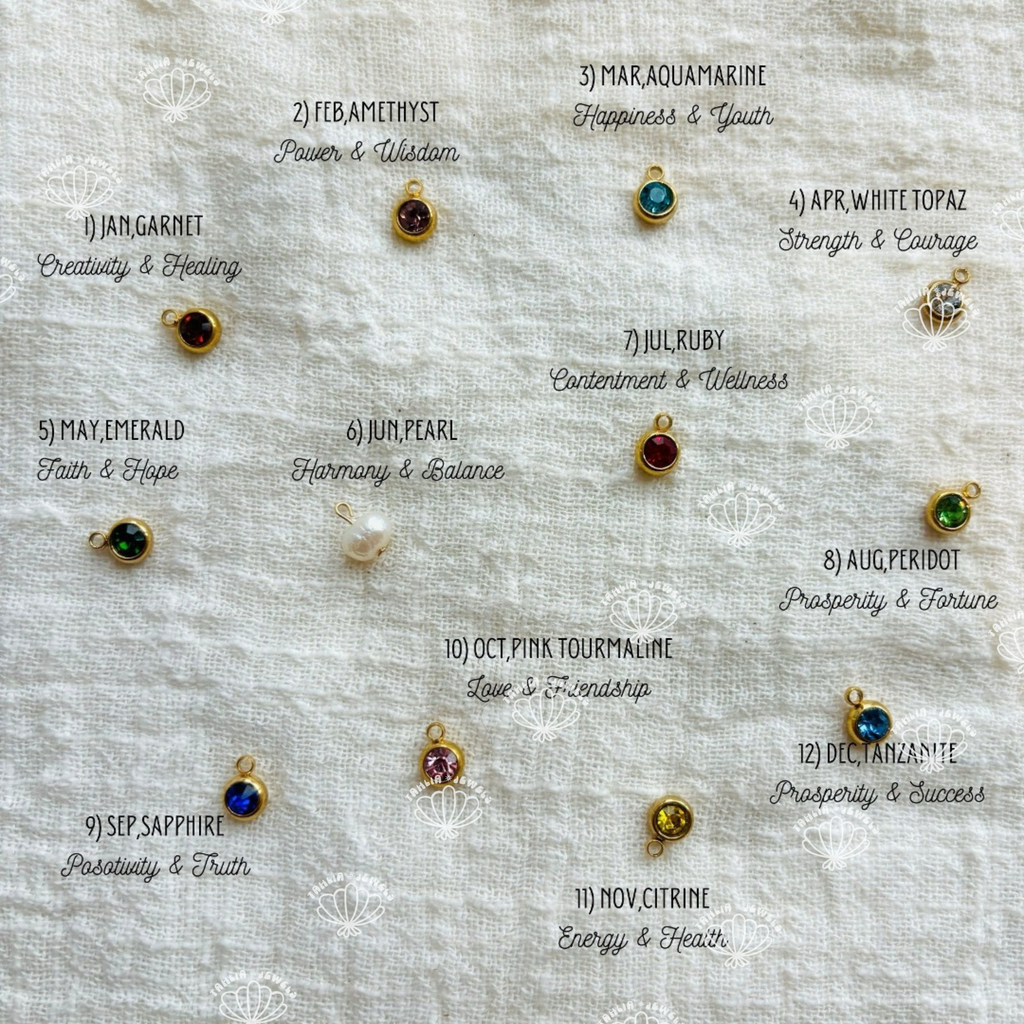 Personalized Sirena Birthstone Necklace - sunlit beach styling photo (7)