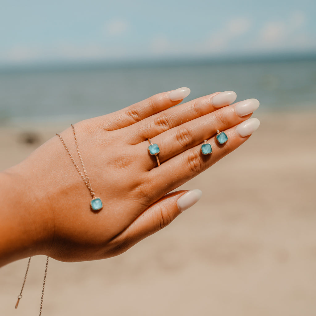 Gold Vermeil Nori Necklace - layered coastal styling view (3)
