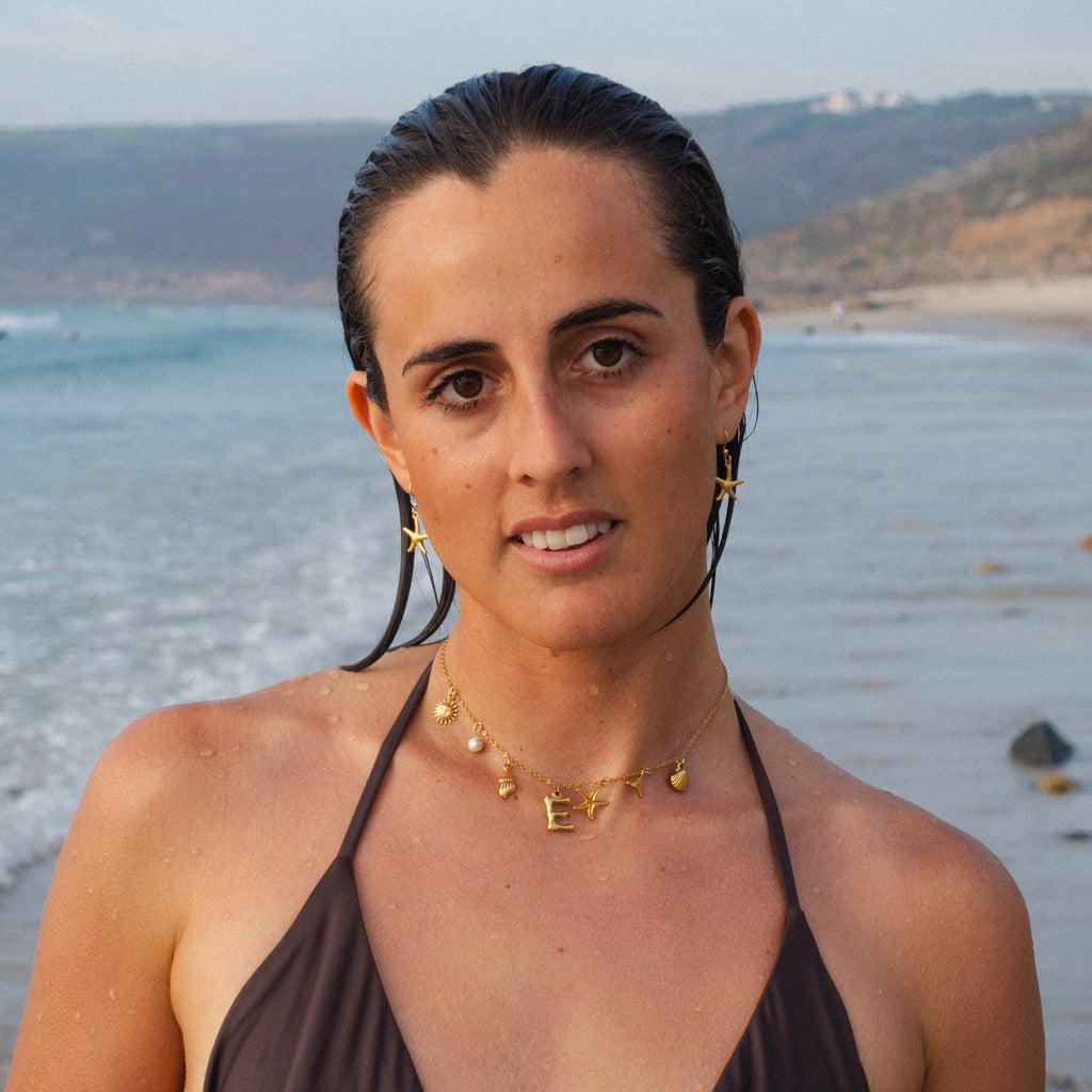 Personalized Ocean Bliss Necklace - scale and proportion view on skin (6)