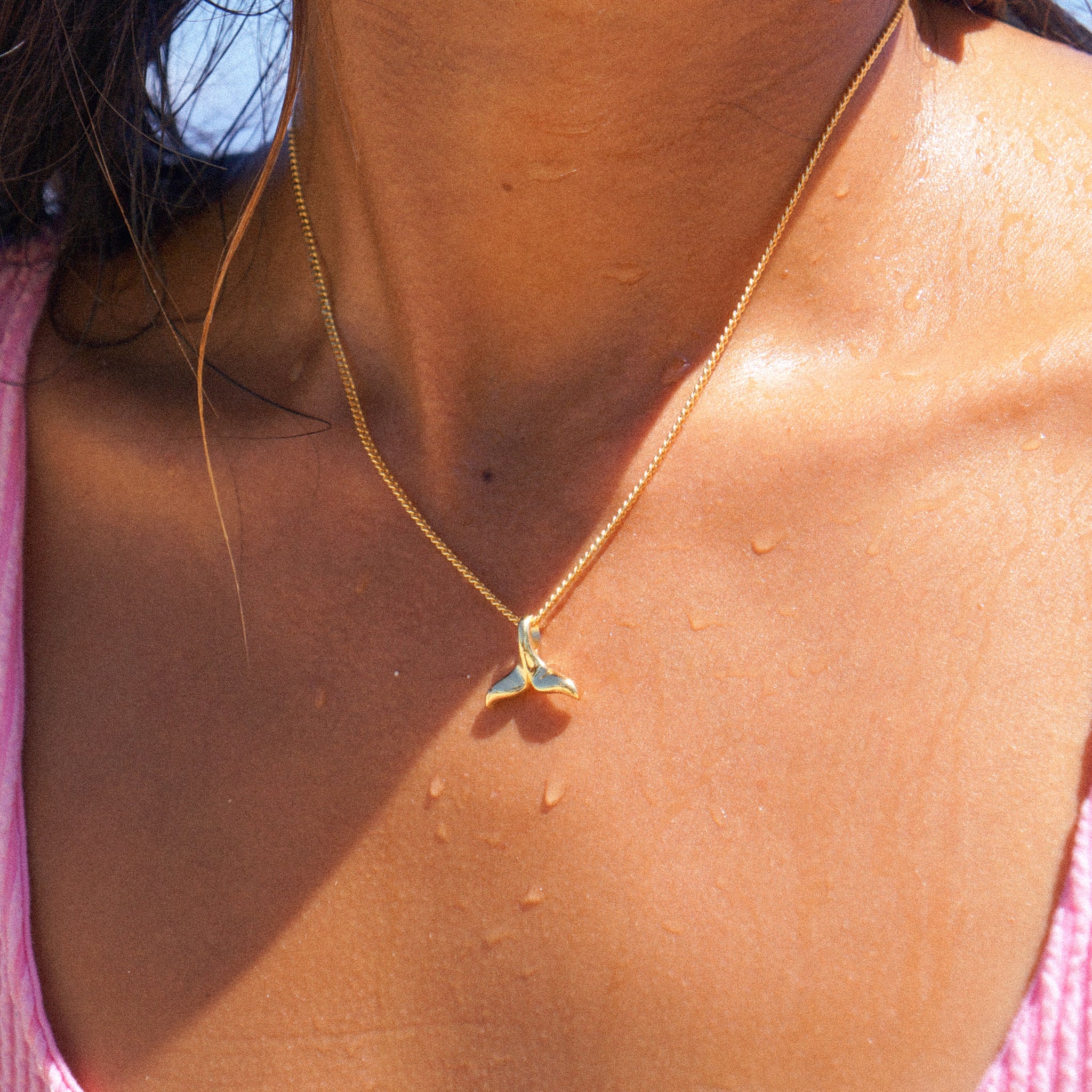 Gold Vermeil Whale Fluke Necklace