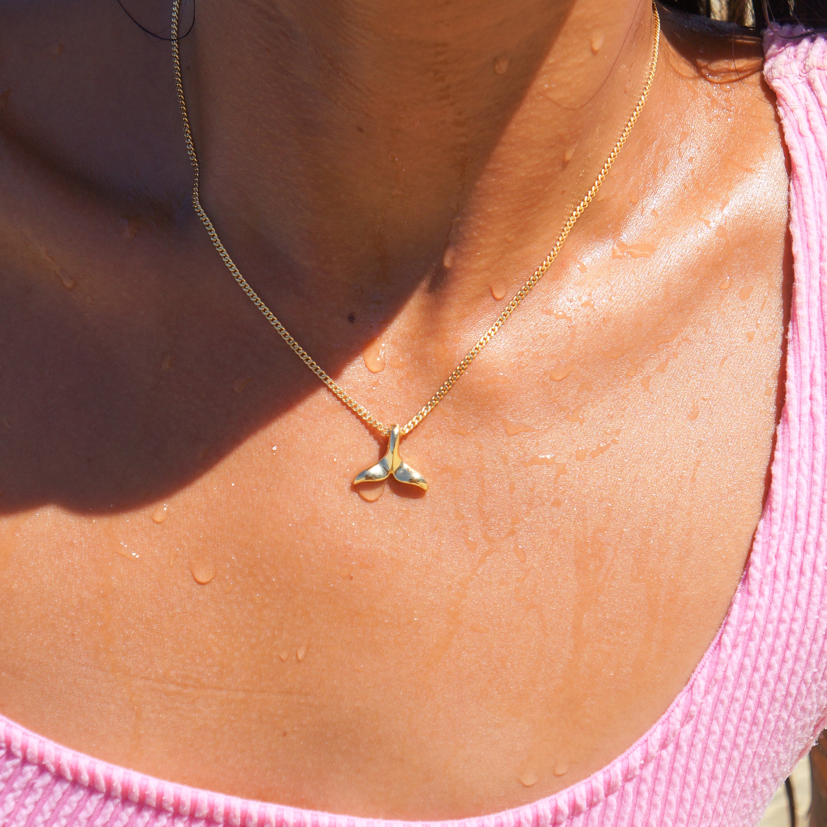 Gold Vermeil Whale Fluke Necklace