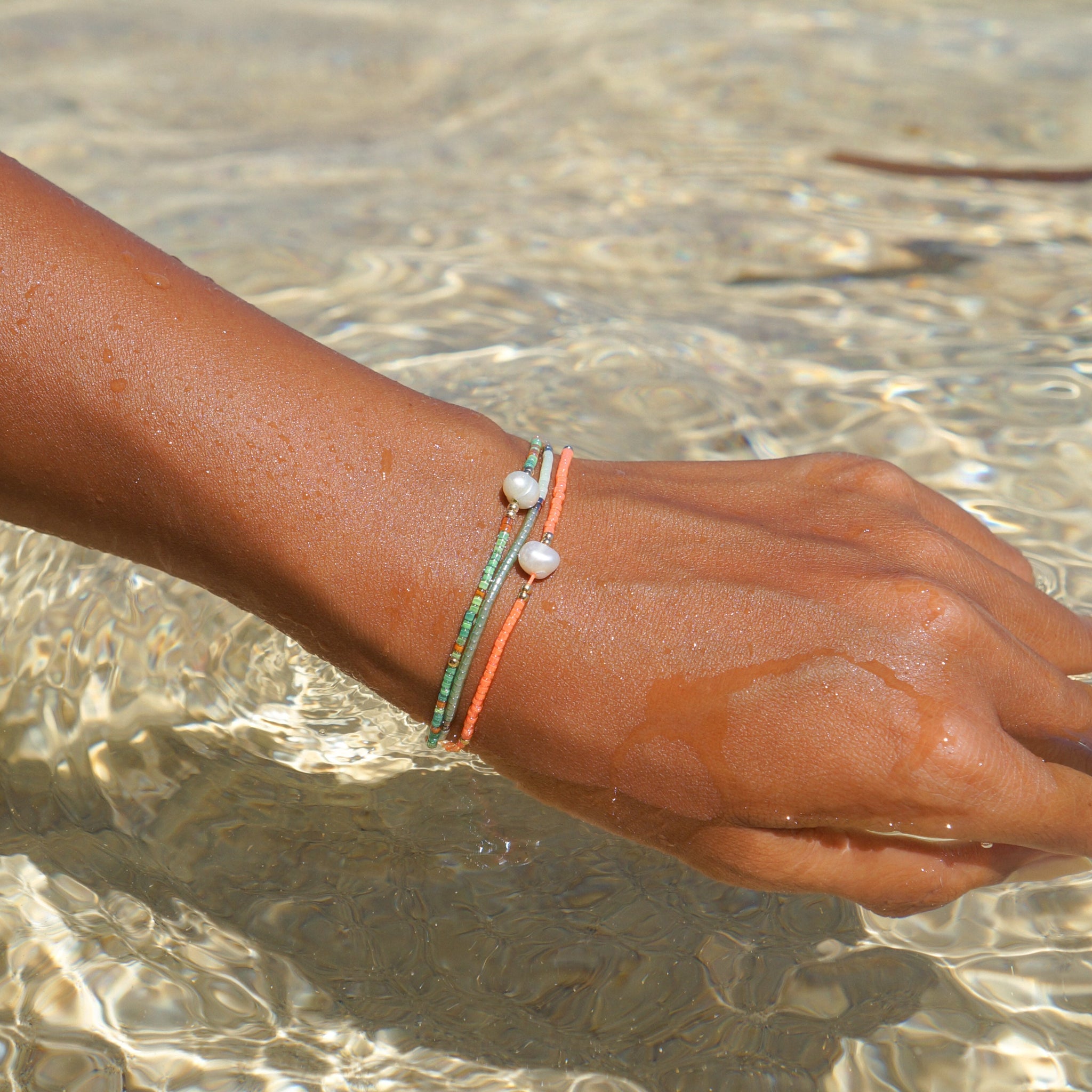 Palm Paradise Beaded Bracelet Set