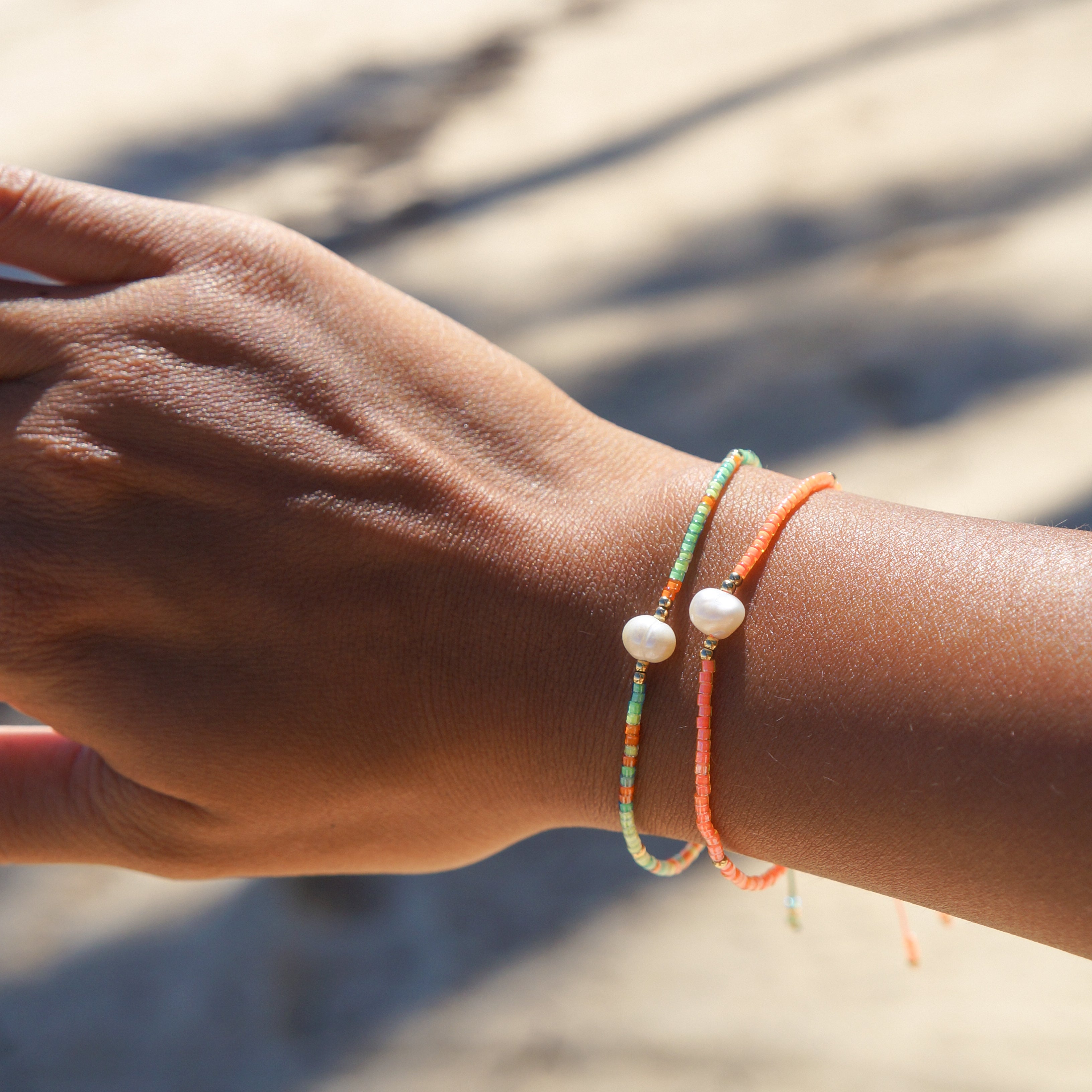 Palm Paradise Beaded Bracelet Set