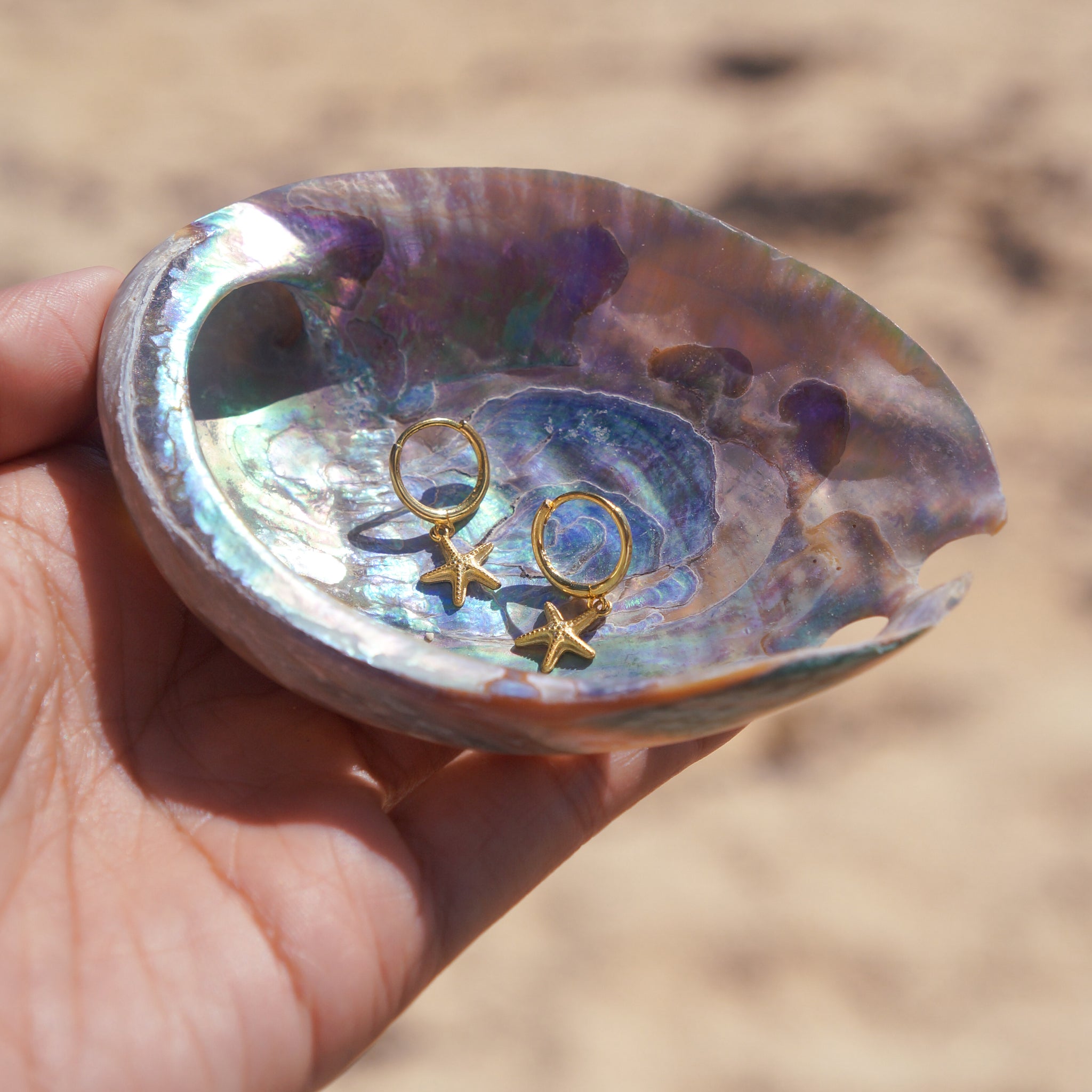 Gold Vermeil Starfish Huggie Hoops