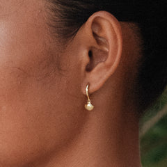 Alona Seashell Huggies - angle and texture detail (4)
