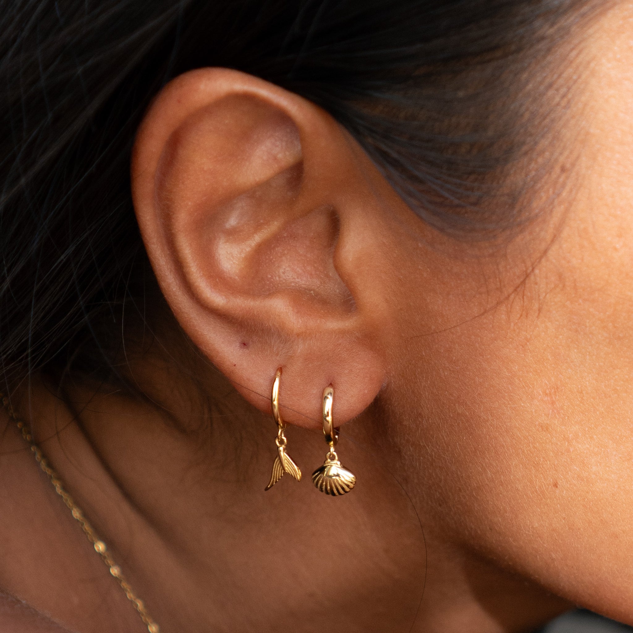 Alona Seashell Huggies