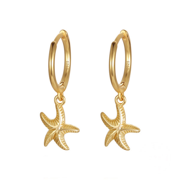 Gold Vermeil Mini Starfish Huggies