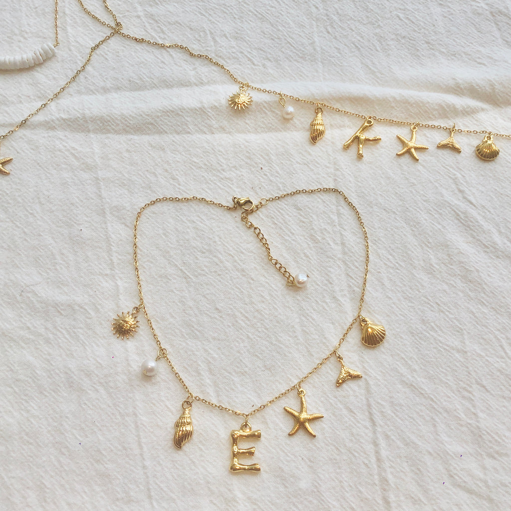 Personalized Ocean Bliss Necklace, detail view