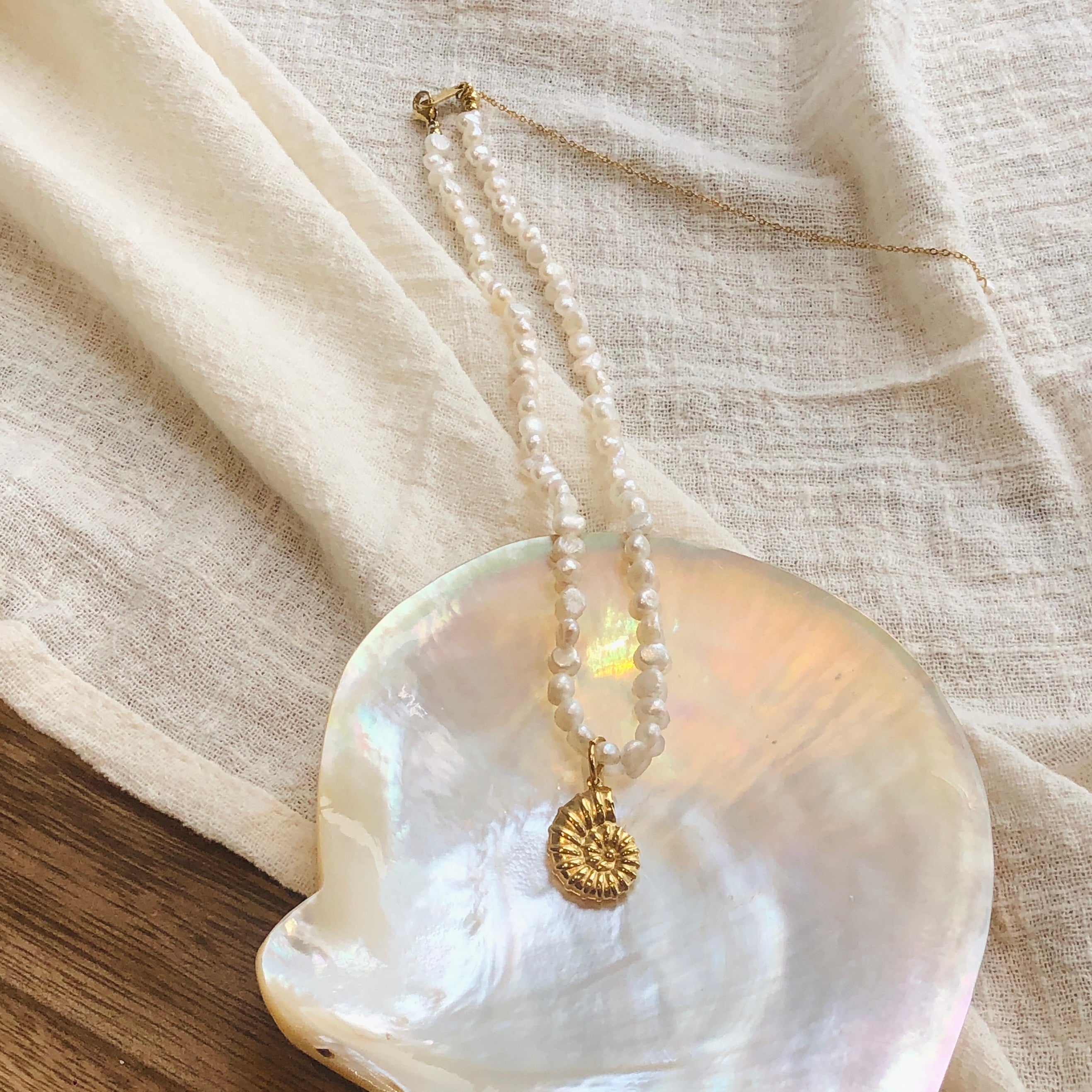 Sea Snail Pearl Necklace