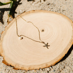 Starfish Pearl Necklace, detail view