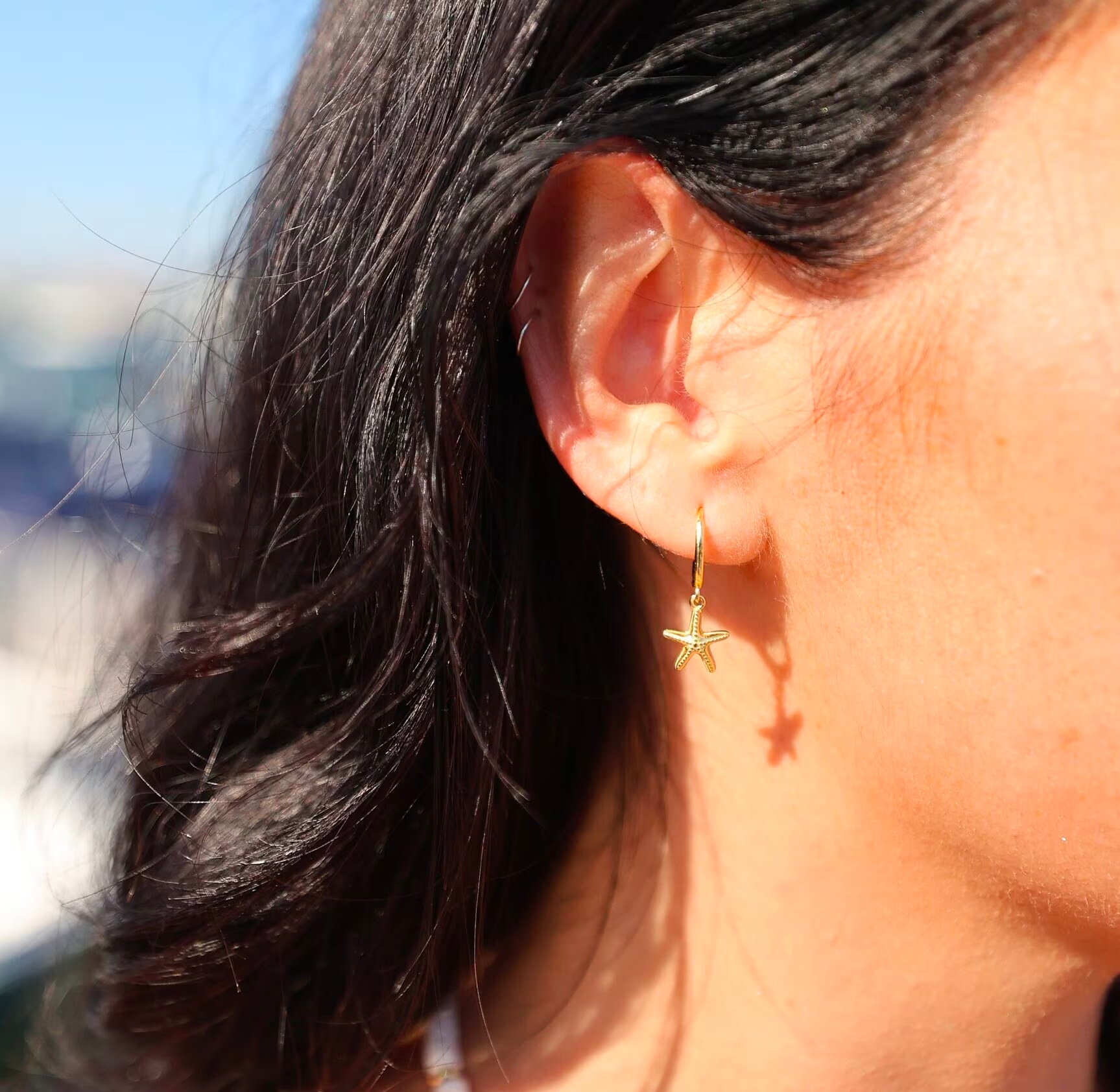 Gold Vermeil Starfish Huggie Hoops