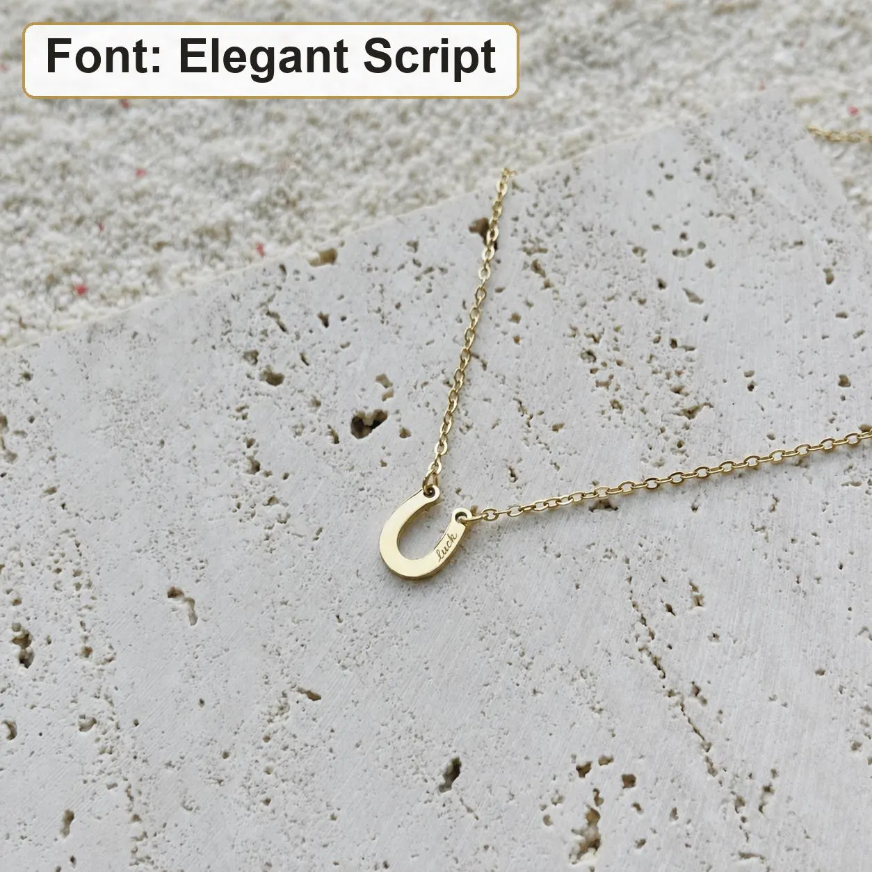 Personalized Horseshoe Necklace Gold Silver, Western Cowgirl Horse Girl Charm, Dainty Hammered U Pendant Gift for Her