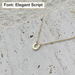 Personalized Hammered Horseshoe Necklace - side profile and craftsmanship view (21)