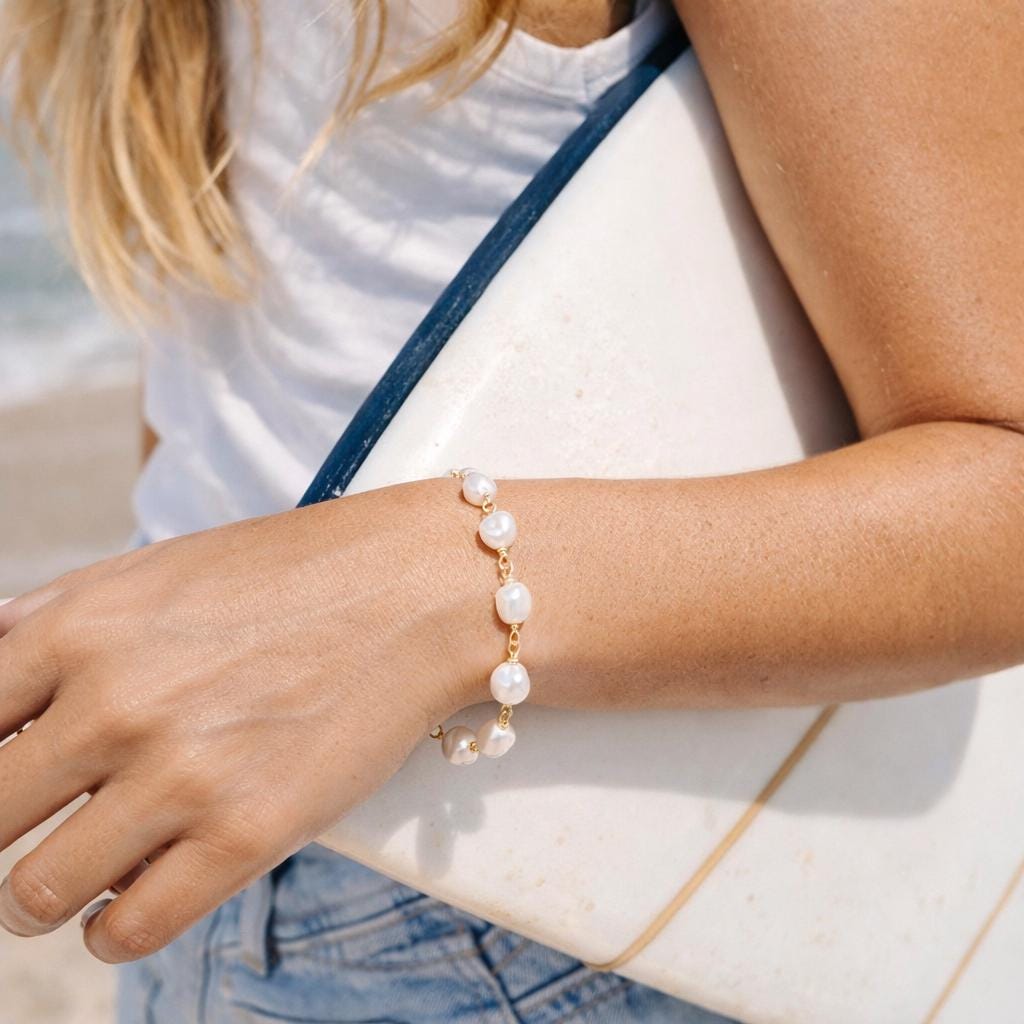 Hand Wired Freshwater Pearl Bracelet