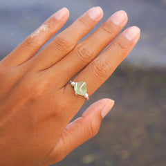 Handmade Sea Glass Ring, detail view