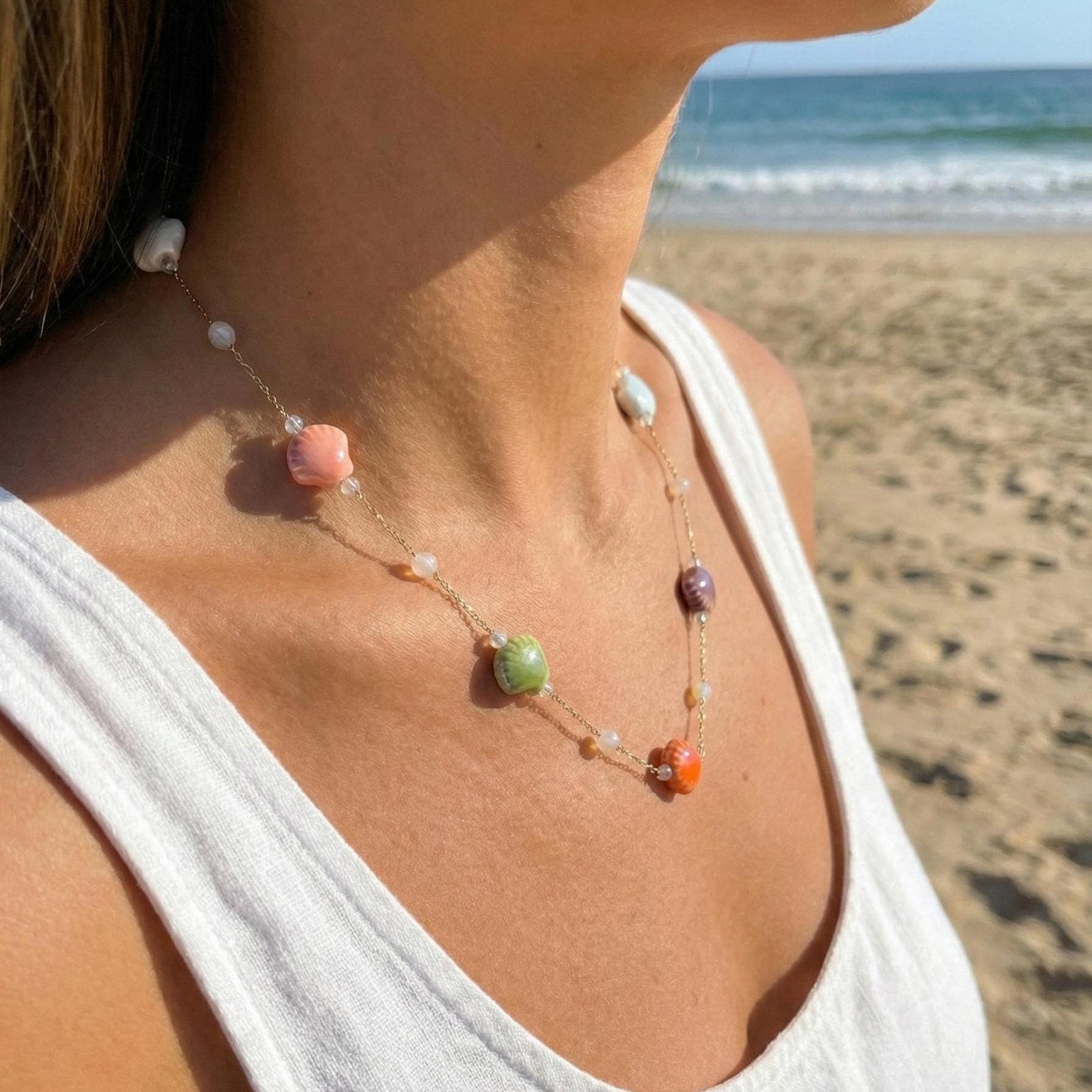 Colorful Ceramic Shell Necklace