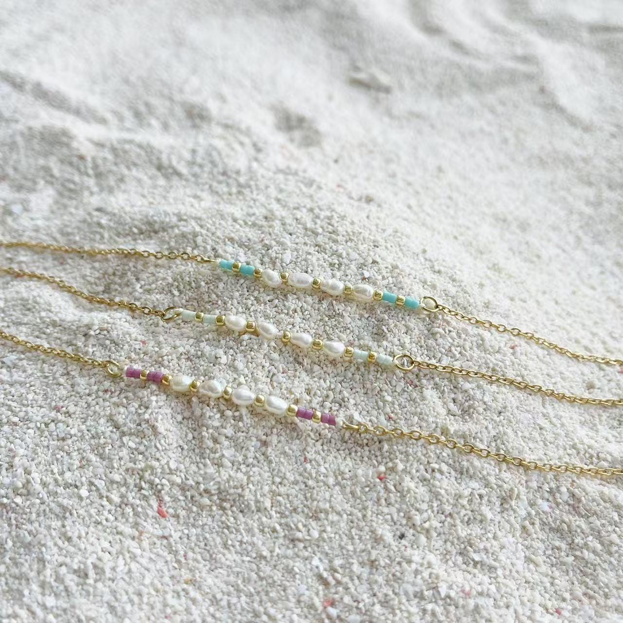 Freshwater Pearl Waterproof Bracelet Set