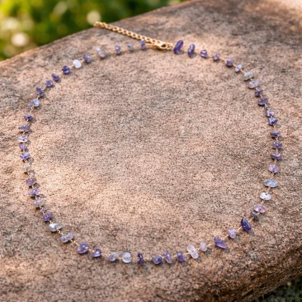 Amethyst Beaded Necklace, detail view