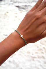 Green Trio Surfer Bracelets, detail view