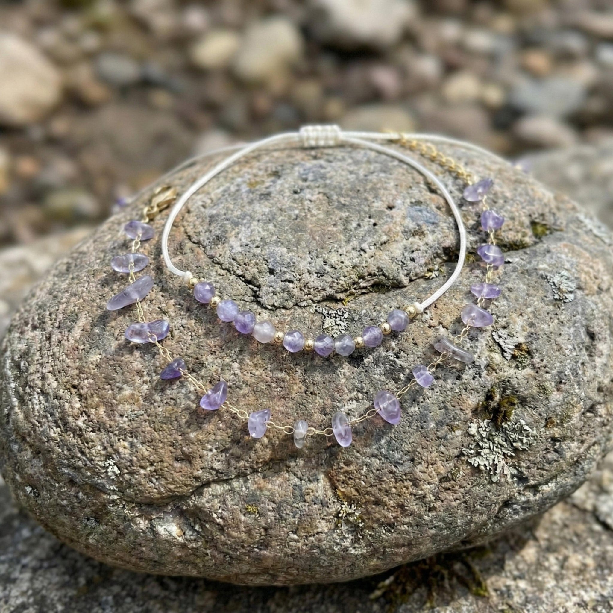 Amethyst Crystal Set Bracelets