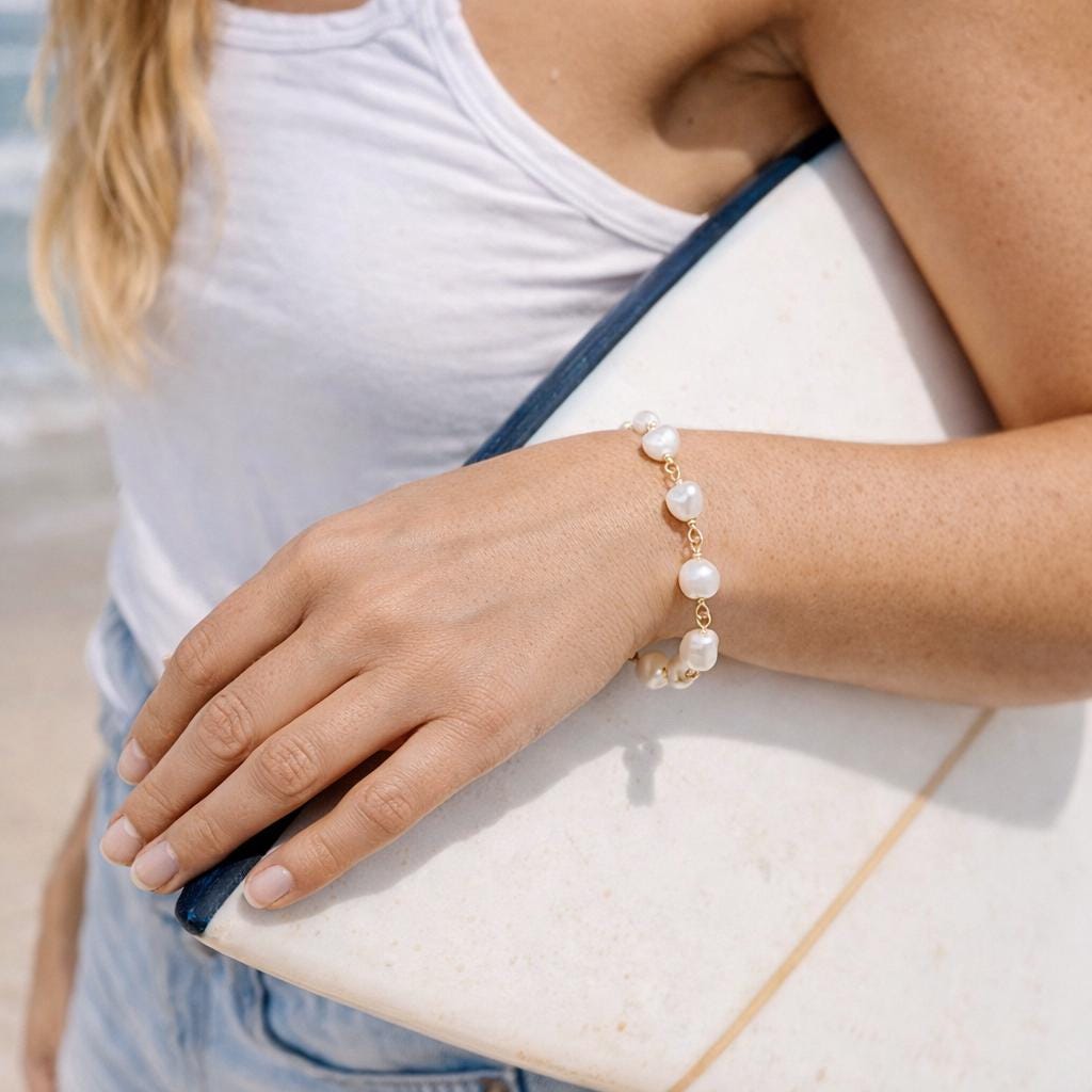 Hand Wired Freshwater Pearl Bracelet