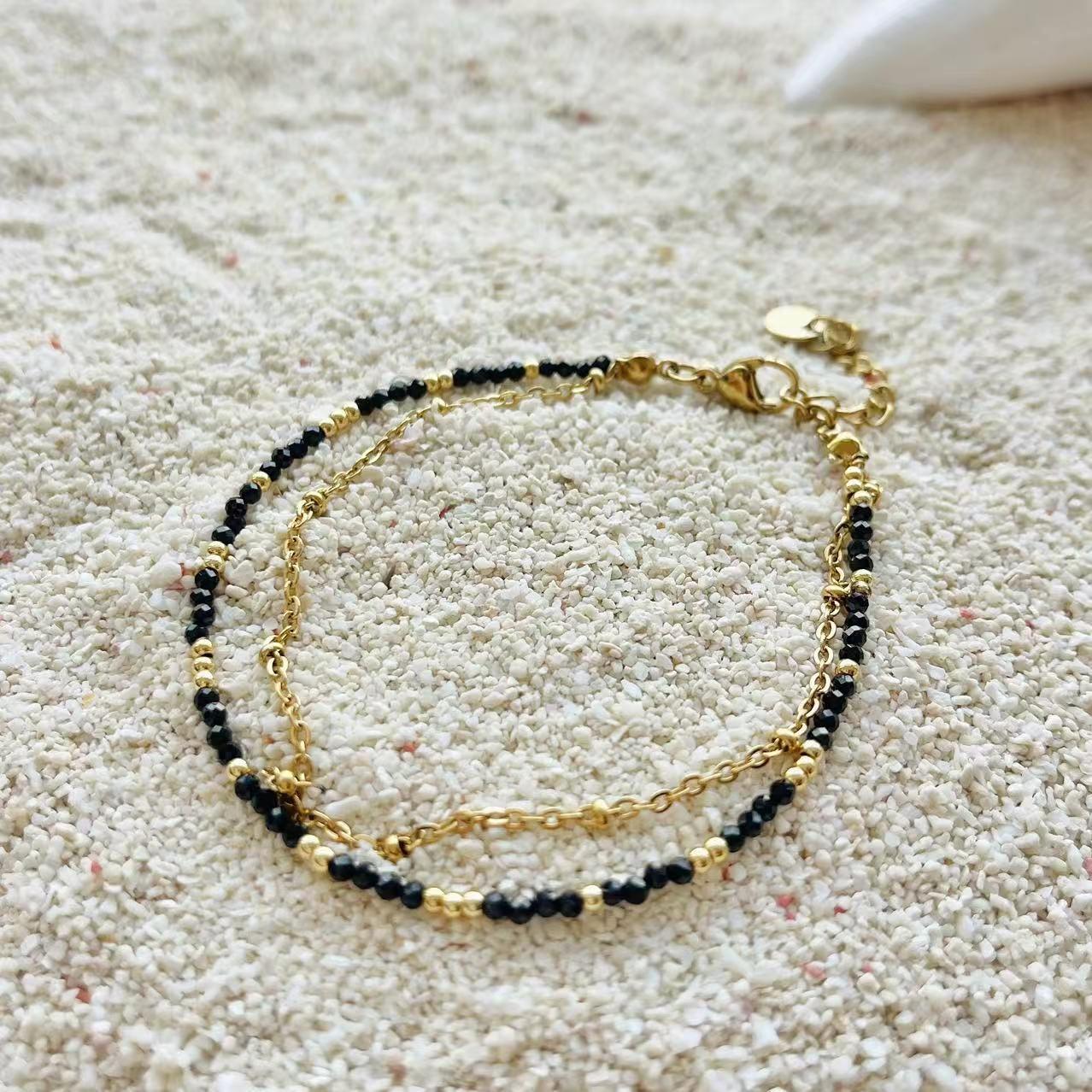 Black Onyx Beaded Bracelet Set