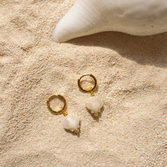 Ceramic Seashell Earrings, color detail