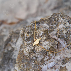 Manta Ray Necklace, worn view