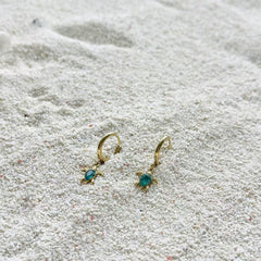 Gold Sea Turtle Huggie Earrings, color options