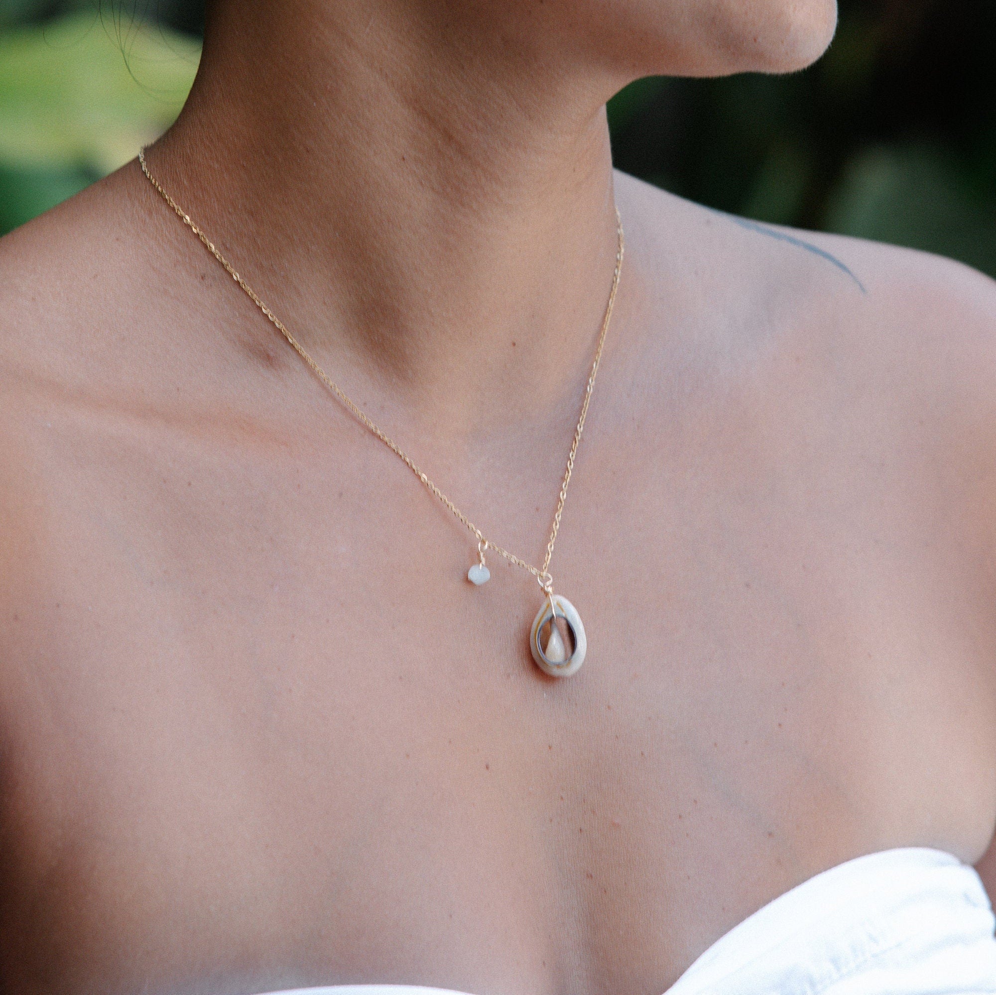 Birthstone Cowrie Shell Necklace