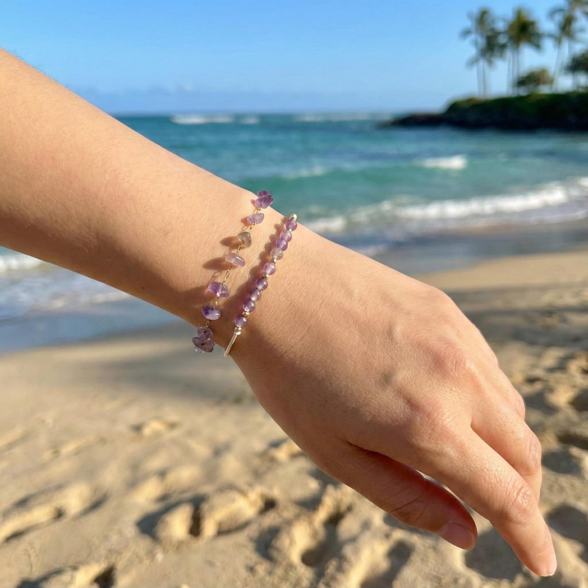 Amethyst Crystal Set Bracelets