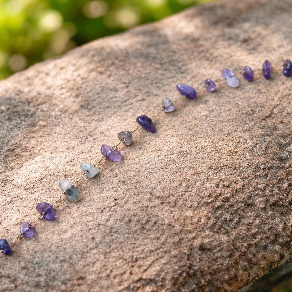 Amethyst Beaded Necklace, worn view