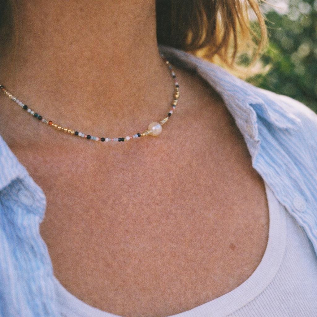 Minimal Pearl Beaded Necklace