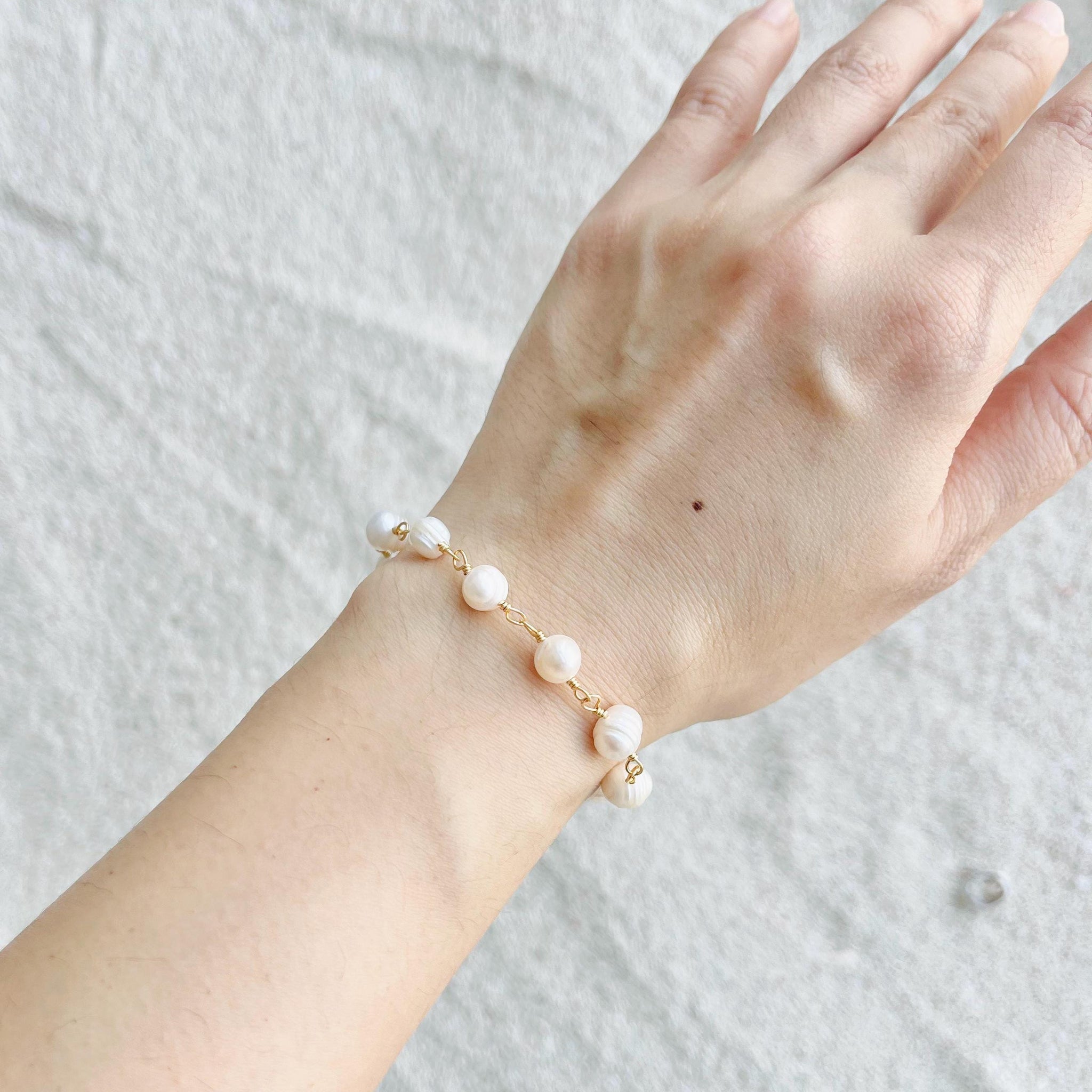 Hand Wired Freshwater Pearl Bracelet