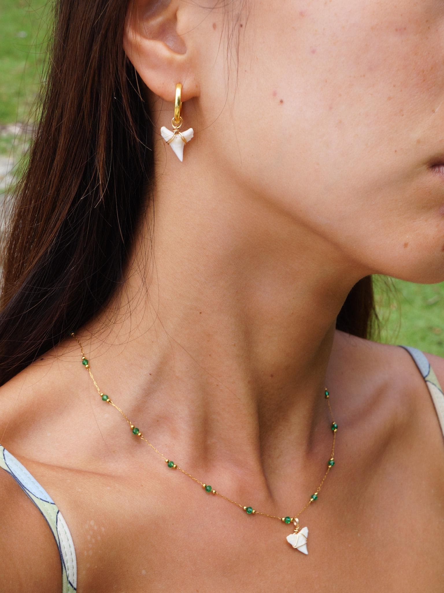 Natural Tiger Shark Teeth Necklace