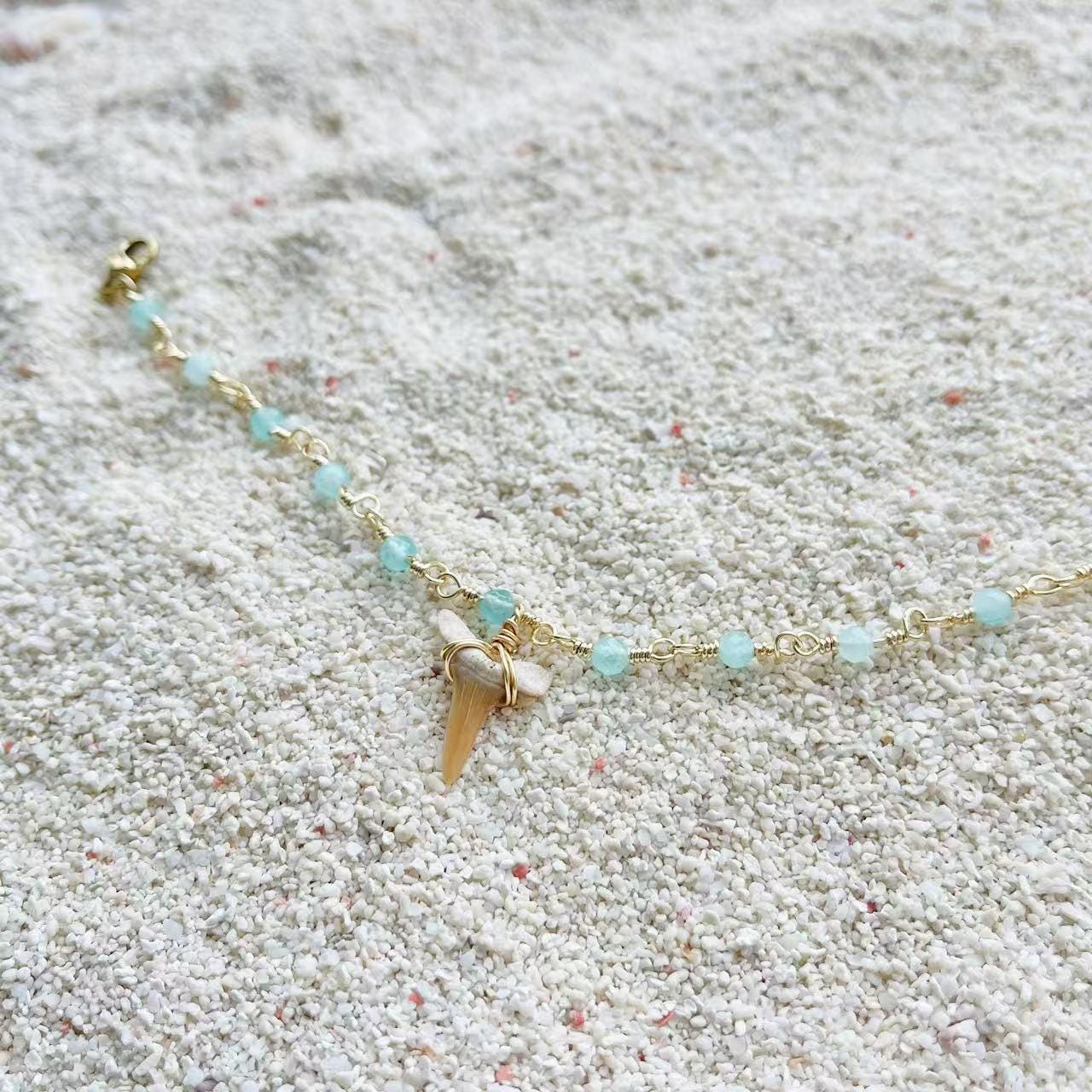 Shark Tooth Aqua Bracelet