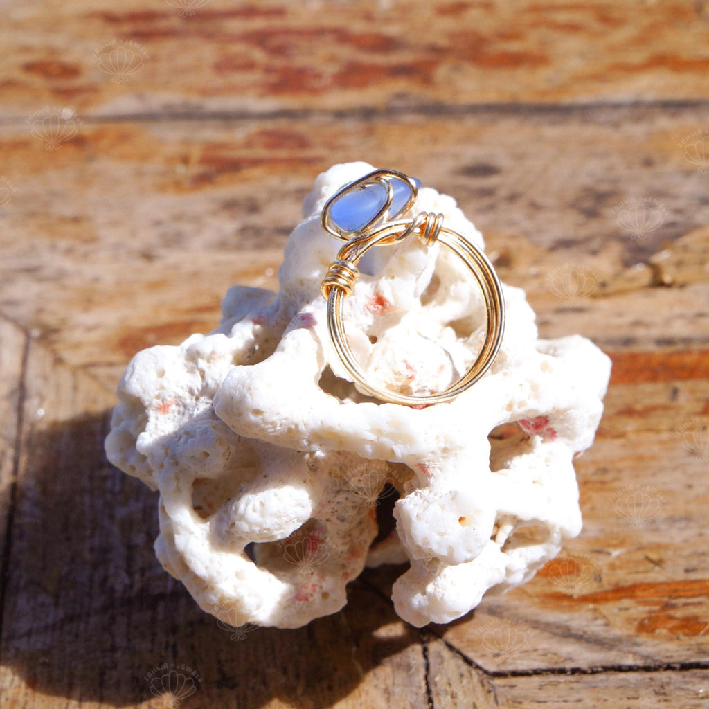 Handmade Sea Glass Ring - clasp, chain and finish detail (5)