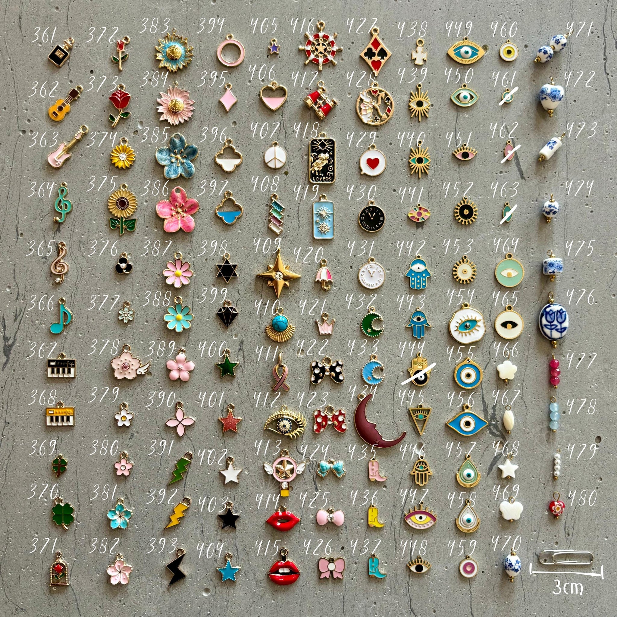 Beaded Anklet with Gold Charms