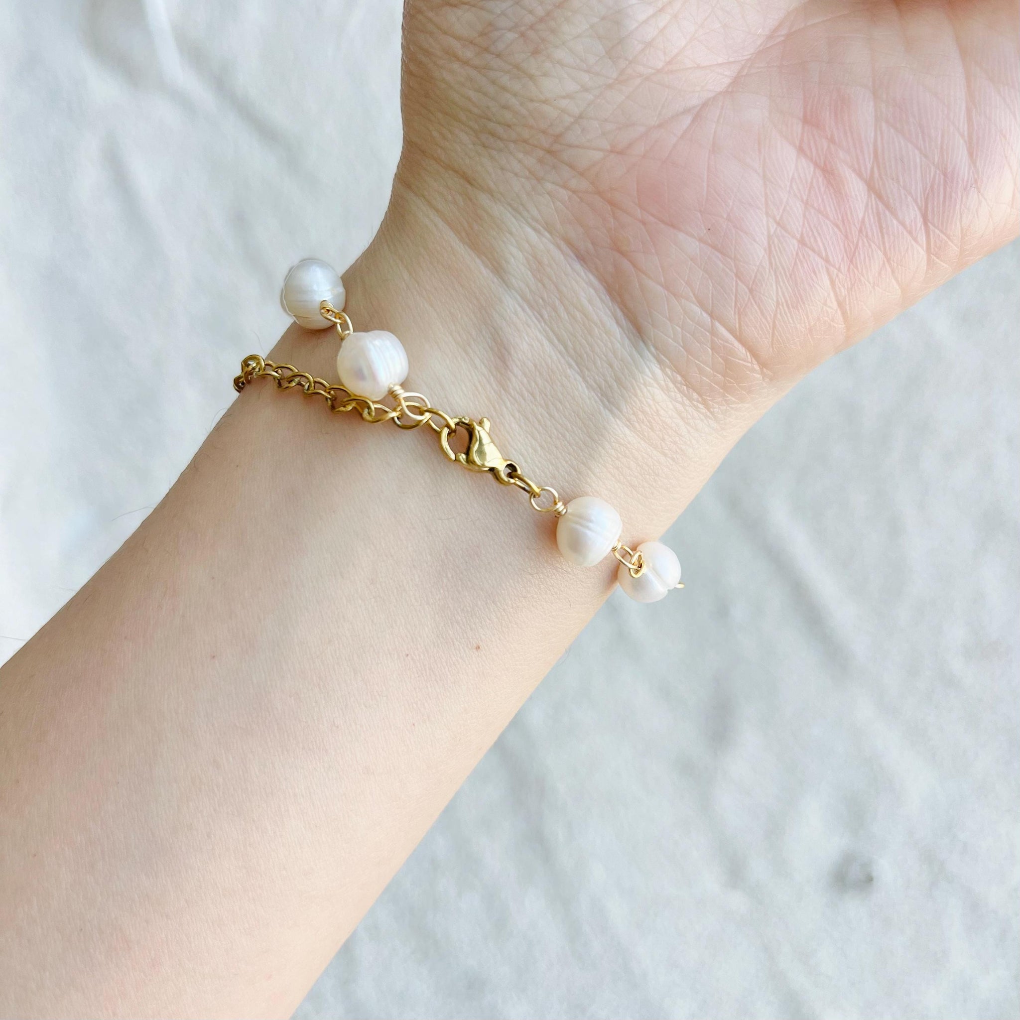 Hand Wired Freshwater Pearl Bracelet