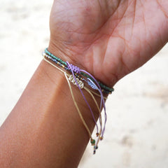 Green Trio Surfer Bracelets - clasp, chain and finish detail (5)