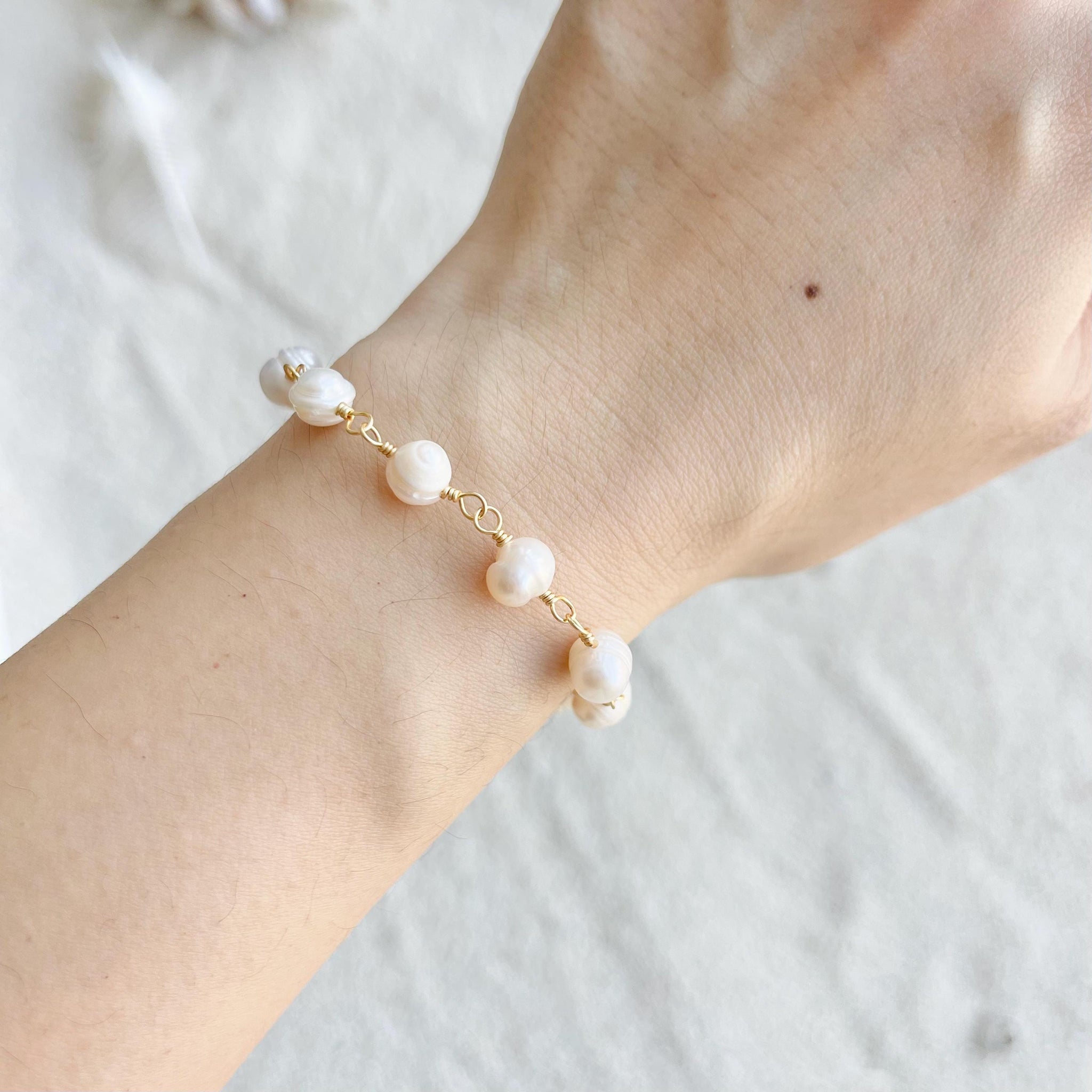 Hand Wired Freshwater Pearl Bracelet