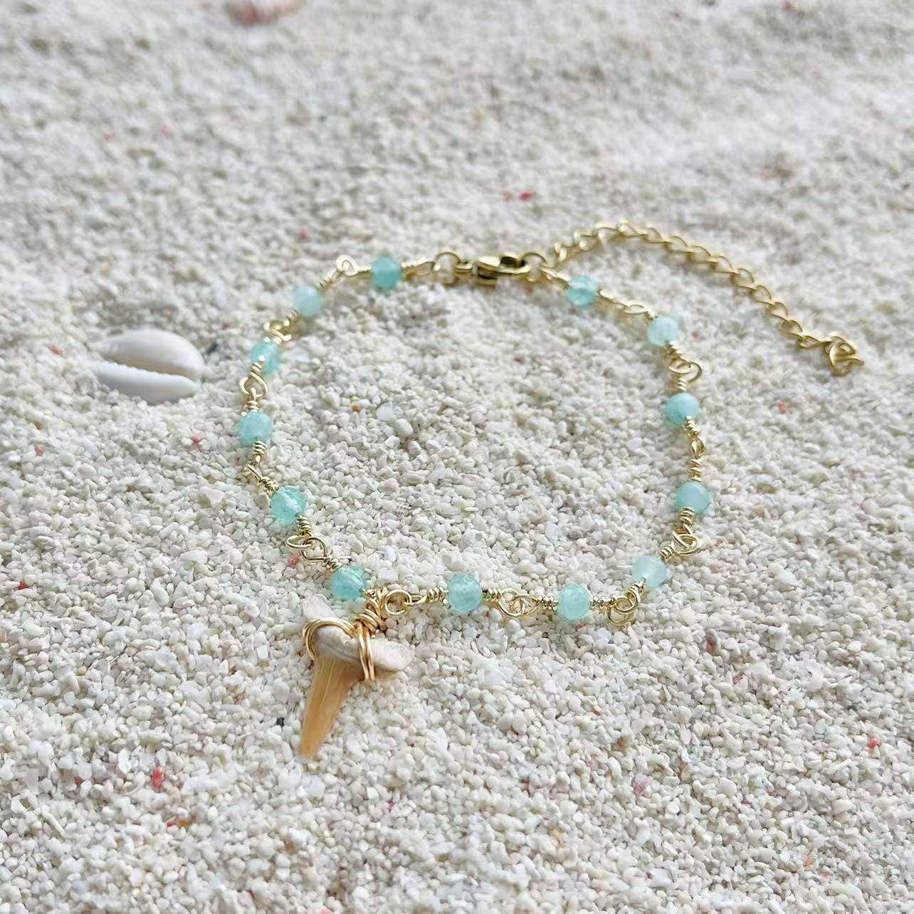 Shark Tooth Aqua Bracelet