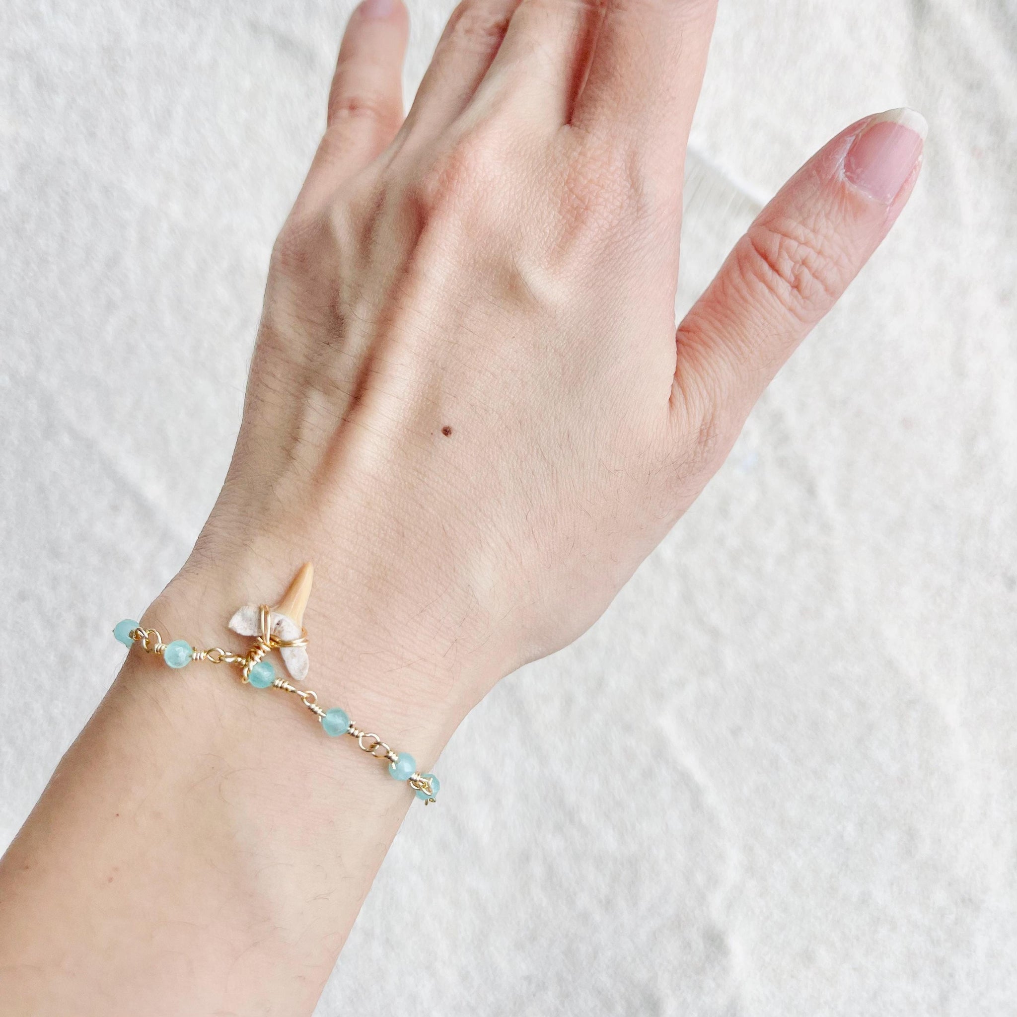 Shark Tooth Aqua Bracelet