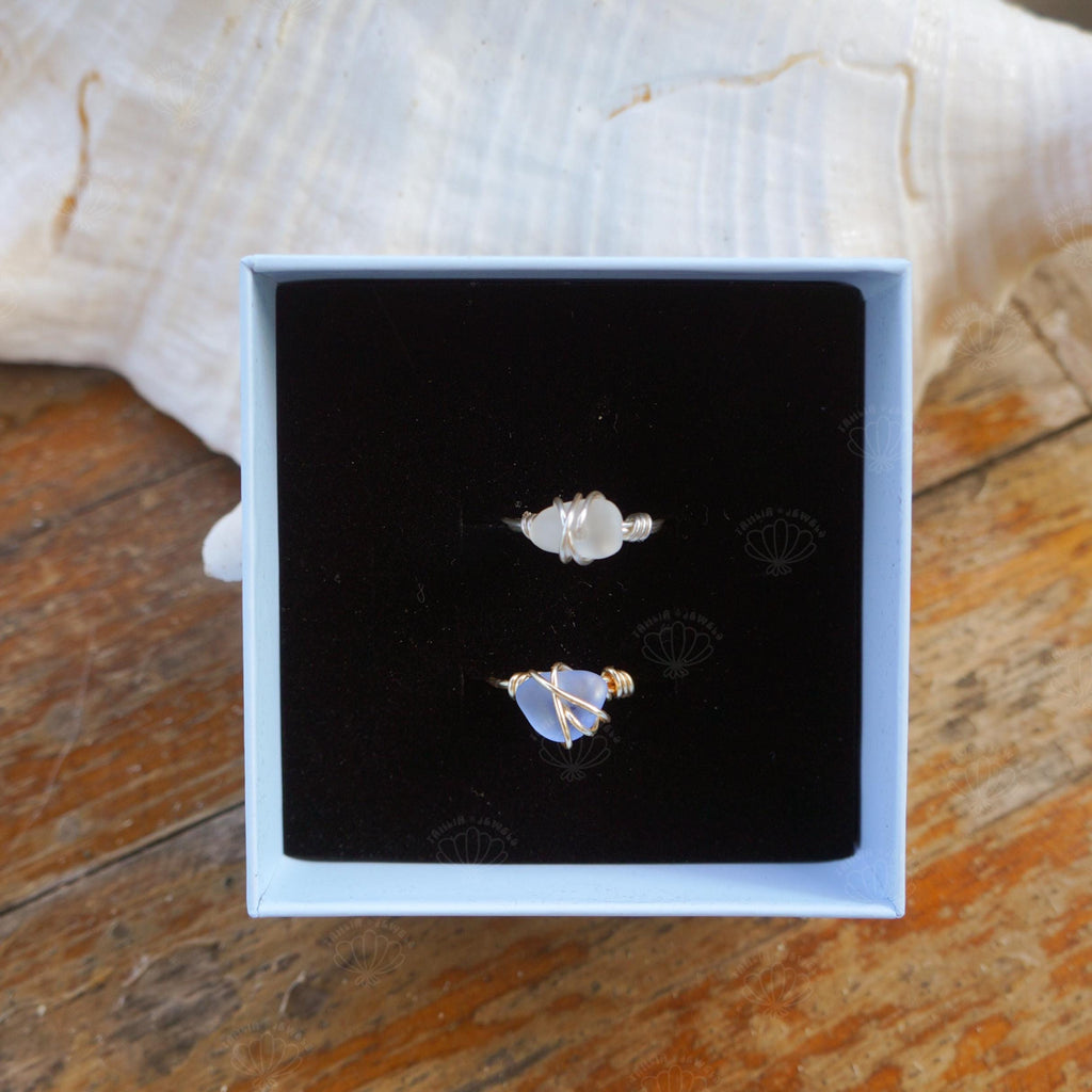 Handmade Sea Glass Ring - sunlit beach styling photo (7)