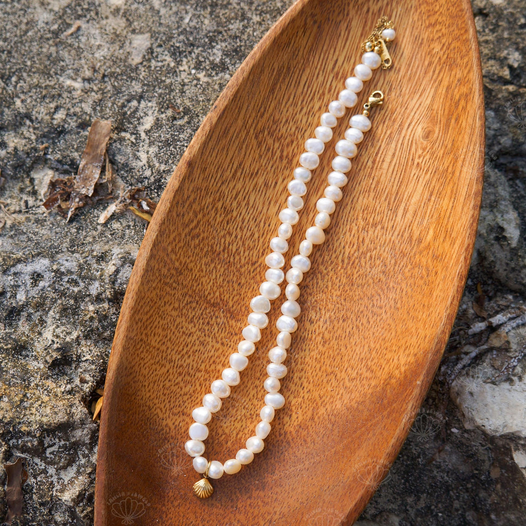 Dainty Shell Necklace - sunlit beach styling photo (7)